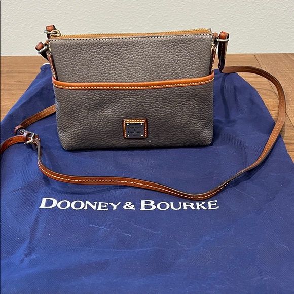 Dooney & Bourke Handbags - Dooney & Bourke Pebble Leather Crossbody in Gray and Brown